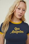 Micro Fit Rib Graphic Tee, LOS ANGELES/NUGGET GOLD/INDIA INK - alternate image 4