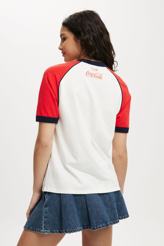 Camiseta - Coca Cola Regular Raglan Graphic Tee, LCN COK COCA COLA COKE JOIE/VINTAGE WHITE