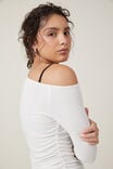 Gabby Off The Shoulder Long Sleeve Top, NATURAL WHITE - alternate image 4