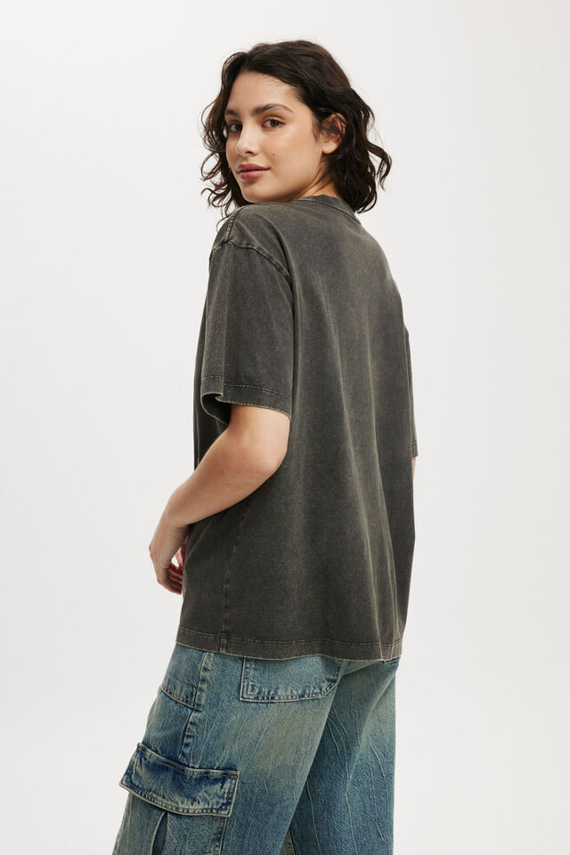 The Lcn Boxy Graphic Tee, LCN MT NIRVANA FACE/WASHED BLACK
