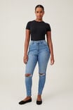 Calça - Curvy High Stretch Skinny Jean, BELLS BLUE RIP - vista alternativa 1