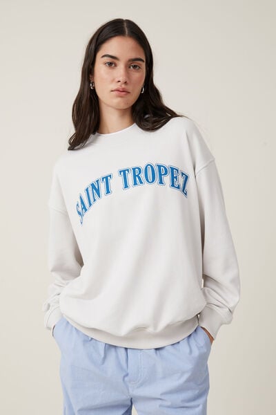 Classic Graphic Crew Sweatshirt, SAINT TROPEZ/VINTAGE WHITE