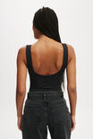 Cleo Scoop Neck Low Back Bodysuit, BLACK - alternate image 3