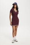 Heritage Knit Polo Mini Dress, CHERRY/STONE - alternate image 2