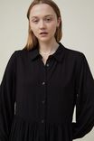 Petite Shirt Maxi Dress, BLACK - alternate image 4