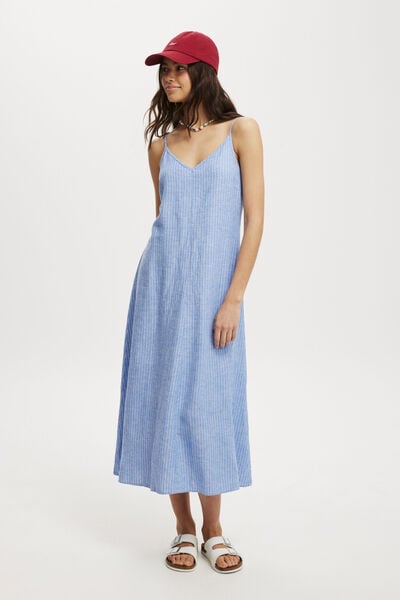 Haven V Neck Maxi Dress, ASHER STRIPE BLUE