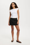 Sienna Linen Cotton Mini Skirt, BLACK - alternate image 2
