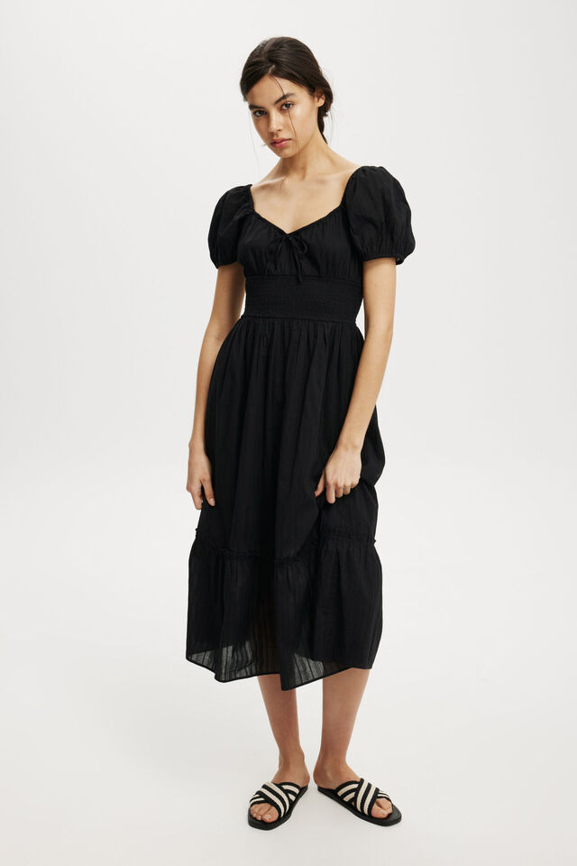 Charlotte Maxi Dress, BLACK TEXTURE