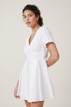 Faith V Neck Mini Dress, WHITE - alternate image 1