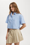Steffi Cropped Shirt, REMY STRIPE BLUE - alternate image 1