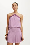 Vestido - Chloe Halter Mini Dress, MADI STRIPE MYSTIC PLUM/LAVENDULA - vista de exemplo 2