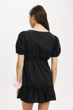 Pippa Puff Sleeve Mini Dress, BLACK - alternate image 3