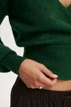 Softest Luxe Mock Wrap Knit, HERITAGE GREEN - example image 4