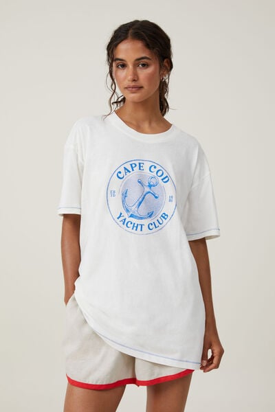 The Oversized Graphic Tee, CAPE COD/VINTAGE WHITE