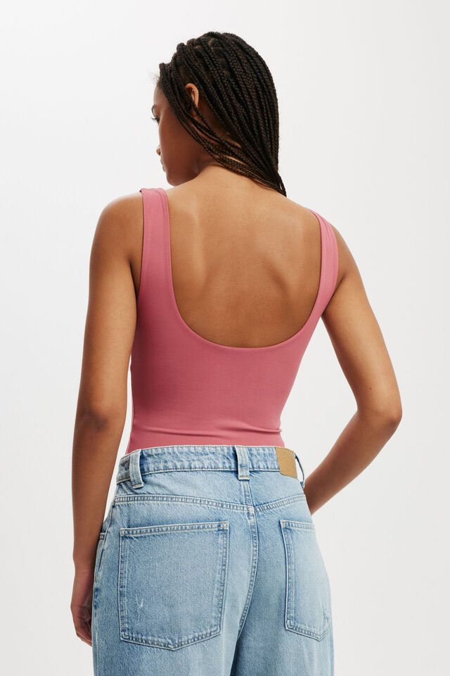 Cleo Scoop Neck Low Back Bodysuit, SUGAR PLUM