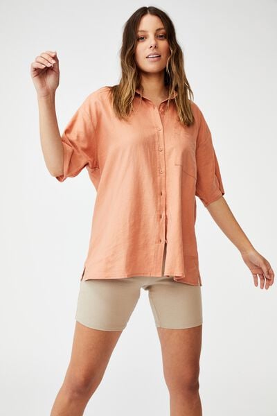 Dad Short Sleeve Shirt, HONEY PINK