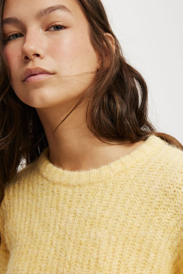 Lux Crew Sweater, LEMON ICING FLUFFY