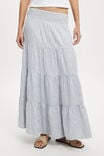 Saia - Haven Shirred Waist Maxi Skirt, GIGI STRIPE ELEMENTAL BLUE - vista alternativa 4