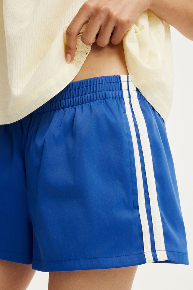 Nyla Woven Sport Short, COBALT/CREME FRAICHE STRIPE
