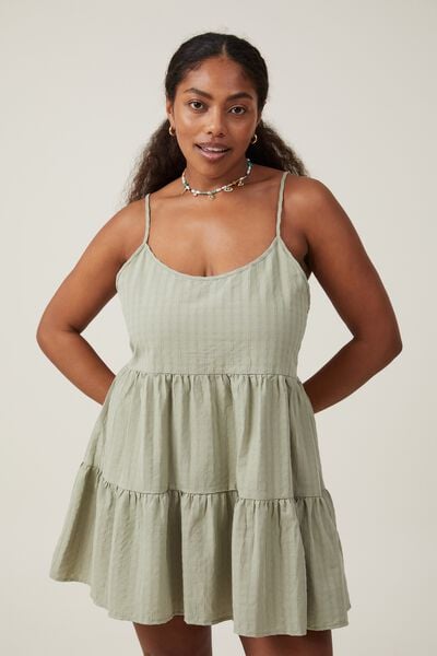 Summer Tiered Mini Dress, DESERT SAGE