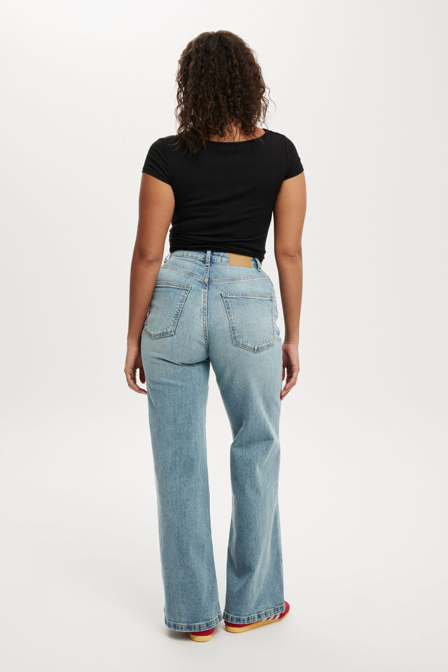 Curvy Stretch Wide Jean, STONE BLUE