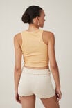 Crop Ribbed Graphic Racer Tank, PARADISE ISLE/MINERAL YELLOW - alternate image 3
