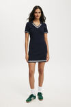 Heritage Knit Polo Mini Dress, NAVY/WHITE - alternate image 2