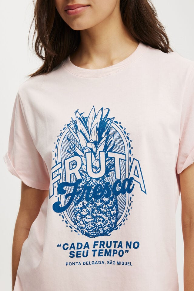 Regular Fit Graphic Tee, FRUTA/ FLOSSY PINK