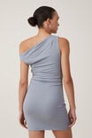Luxe One Shoulder Mini Dress, MOONLIGHT GREY - alternate image 3
