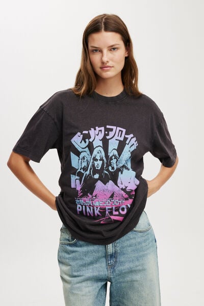 The Lcn Music Boxy Graphic Tee, LCN PER PINK FLOYD GRADIENT/WASHED BLACK