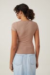 Camiseta - Staple Rib Scoop Neck Short Sleeve Top, ACORN II - vista alternativa 3