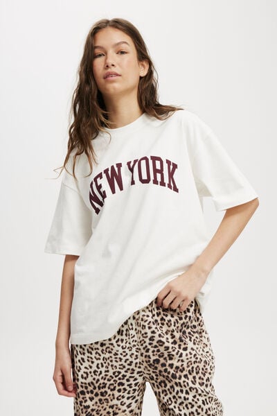 The Premium Boxy Graphic Tee, NEW YORK/ VINTAGE WHITE