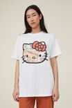 The Oversized Graphic License Tee, LCN SAN HELLO KITTY PATCH HEAD/VINTAGE WHITE - alternate image 1