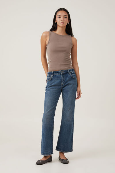 Stretch Bootcut Flare Jean Asia Fit, BOTTLE BLUE