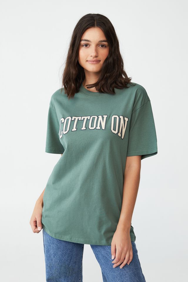 Loose Fit Cotton On Team Tee, SMOKED PINE