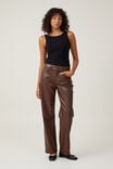 Faux Leather Straight Jean, BROWN - alternate image 1