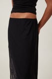 Lace Panel Maxi Skirt, BLACK - alternate image 3