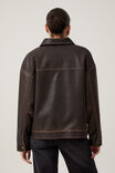 Leo Faux Leather Jacket, WASHED BROWN - alternate image 3