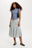 Margot Godet Midi Skirt, LENI STRIPE BLUE/ ECRU - alternate image 1