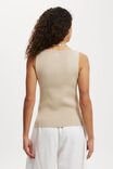 Double Knit Boat Neck Tank, MID TAUPE - alternate image 3