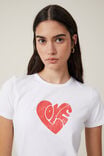Fitted Graphic Longline Tee, LOVE/WHITE - alternate image 4
