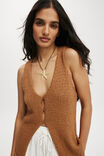 Slub Peekaboo Vest, PECAN - alternate image 4