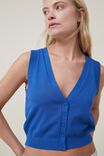 Colete - Fine Gauge Knit Button Vest, RICH BLUE - vista alternativa 4