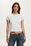 90S Baby Tee, MADI STRIPE GREY MARLE/WHITE - example image 1