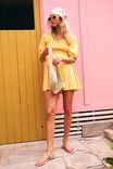Petite Poppy Shirred Puff Sleeve Mini Dress, LEMON SORBET - alternate image 1