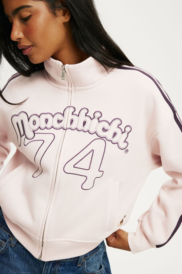 Monchhichi Funnel Neck Fleece Zip Through, LCN MON MONCHHICHI/SPELLBOUND