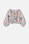 Float On Blouse, KEILY FLORAL WHITE