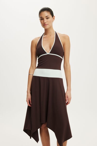 Hold Me Splice Midi Dress, DARK OAK SPLICE