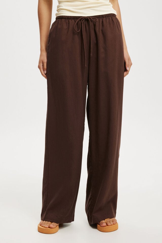 Haven Wide Leg Pant Asia Fit, CHOCOLATE
