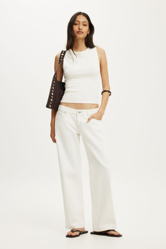Petite Low Rise Straight Jean, VINTAGE WHITE